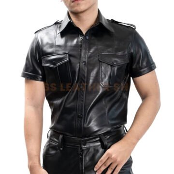 Mens Leather Shirt