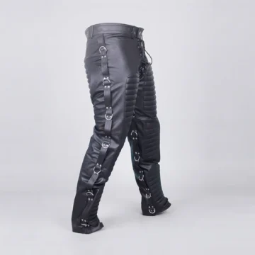 Men Black Leather Pants