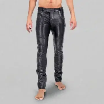 Mens Black Leather Pants