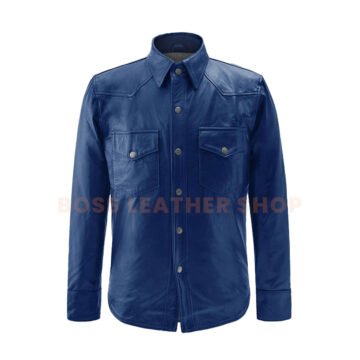 Blue Leather Shirt