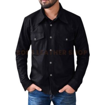 Black Leather Shirts For Men