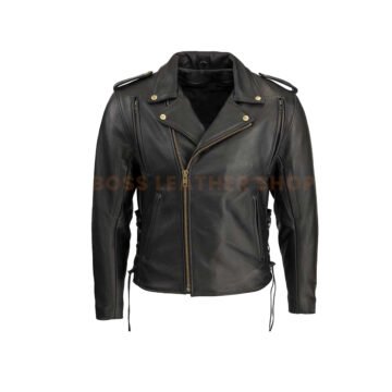 Leather Biker Jacket Mens