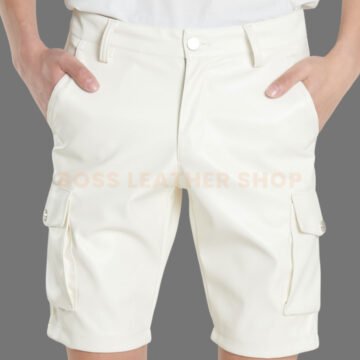 White Leather Shorts
