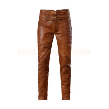 Brown Leather Pants Men