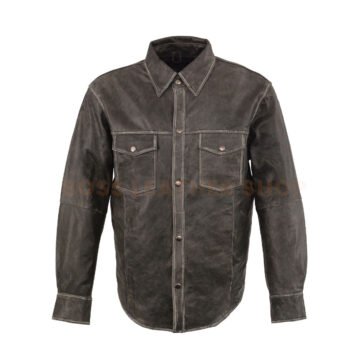 Leather Shirt Mens