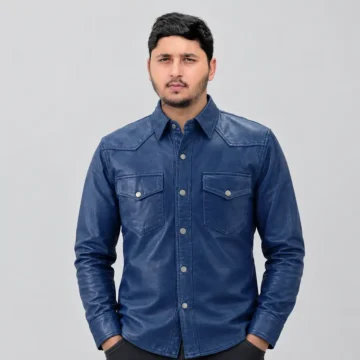 Blue Leather Shirt