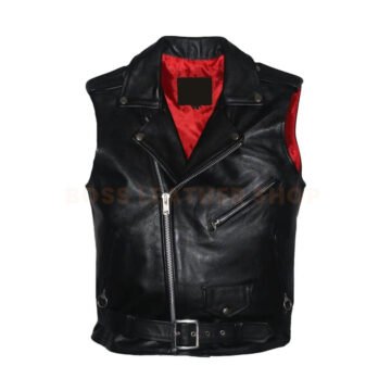Mens Leather Biker Vest