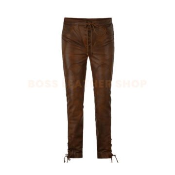 Lace Up Leather Pants