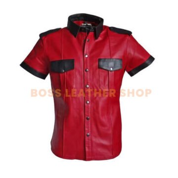 Red Leather Shirt