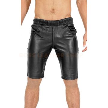 Leather Shorts Men