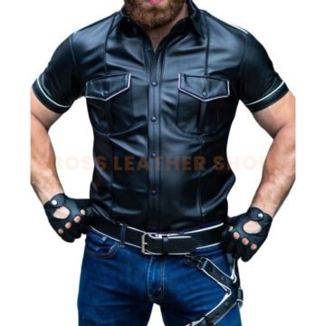 Leather Shirt Jacket