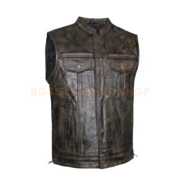 Mens Leather Riding Vest