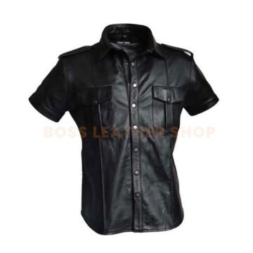 Leather Shirt Dress
