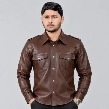 Brown Leather Shirt