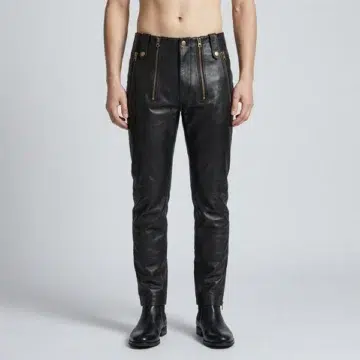 Black Leather Pants Mens