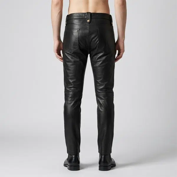 Black Leather Pants Mens - Image 2