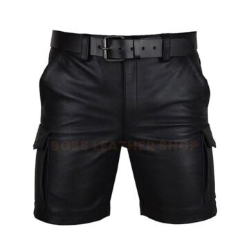 Motorcycle Leather Shorts