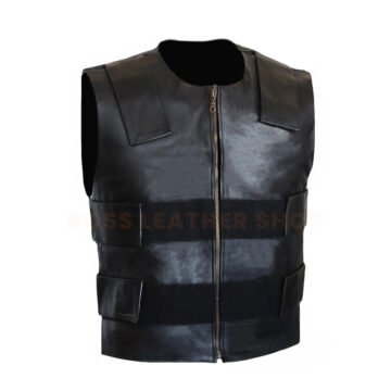 Black Leather Vest For Men
