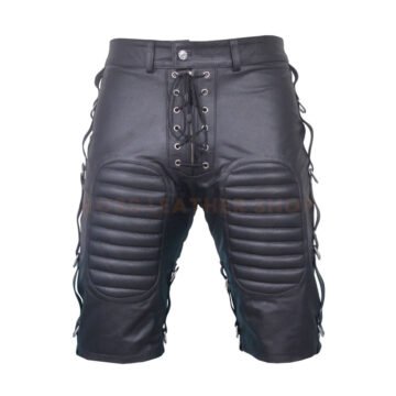 Padded Leather Shorts