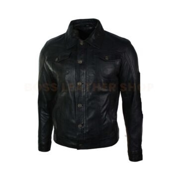 Leather Shirt Jacket