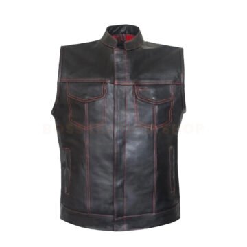 Black Leather Vests For Men