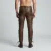 Brown Mens Leather Pants - Image 2