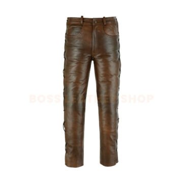 Brown Mens Leather Pants