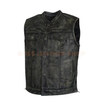 Vintage Leather Vest Mens
