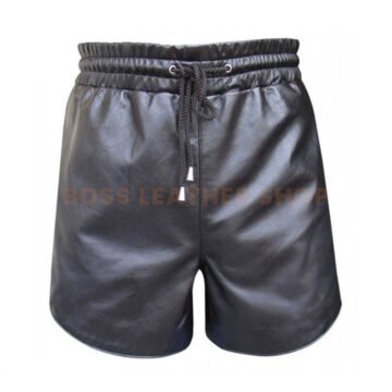 Leather Black Shorts