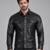Black Leather Mens Shirt​