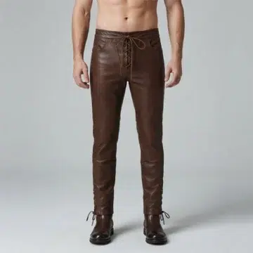 Lace Up Leather Pants