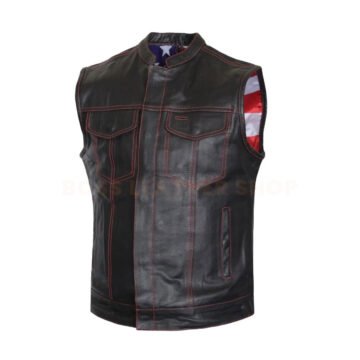 Leather Western Vest Mens