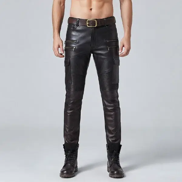 Leather Biker Pants
