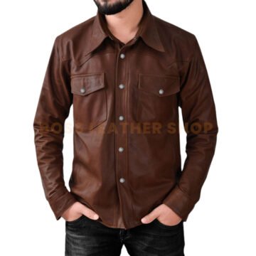 Brown Leather Shirt