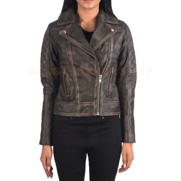 Womens Quilted Leather Jacket