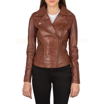 Brown Leather Jacket Womens