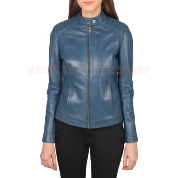 Blue Leather Jacket