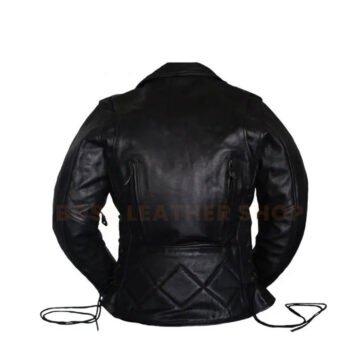 Alternative view of Black Leather Biker Jacket