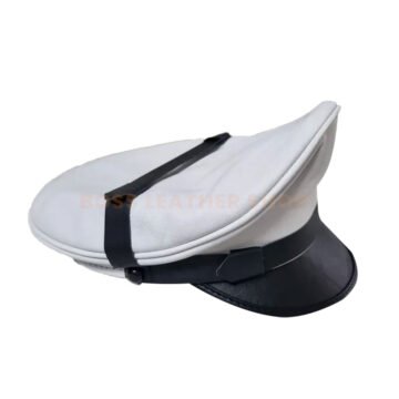 Alternative view of White Leather Caps