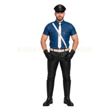 Gay Police Leather Uniform