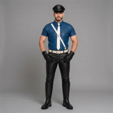Gay Police Leather Uniform