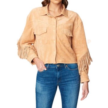 Fringed Leather Jacket Womens