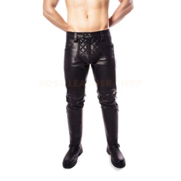 Leather Black Pants Mens