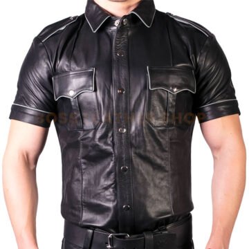 Leather Shirt Men