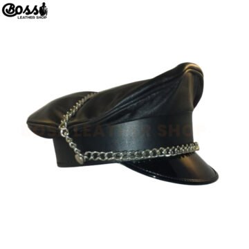 Alternative view of Black Leather Cap Men