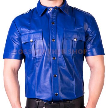Blue Leather Shirts