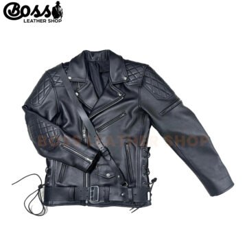 Quilted Black Leather Jacket