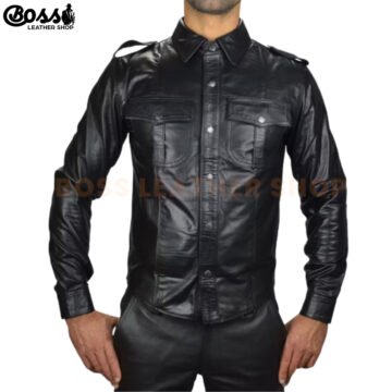 Leather Button Up Shirt