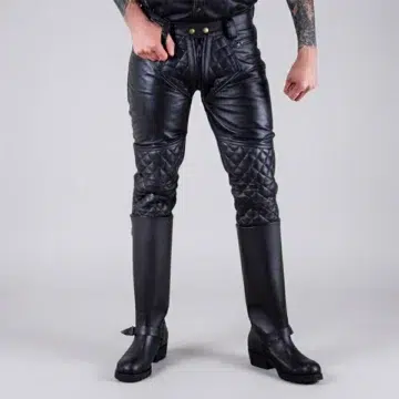 Mens Quilted Leather Pants​
