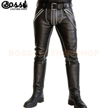 Biker leather Pants Men